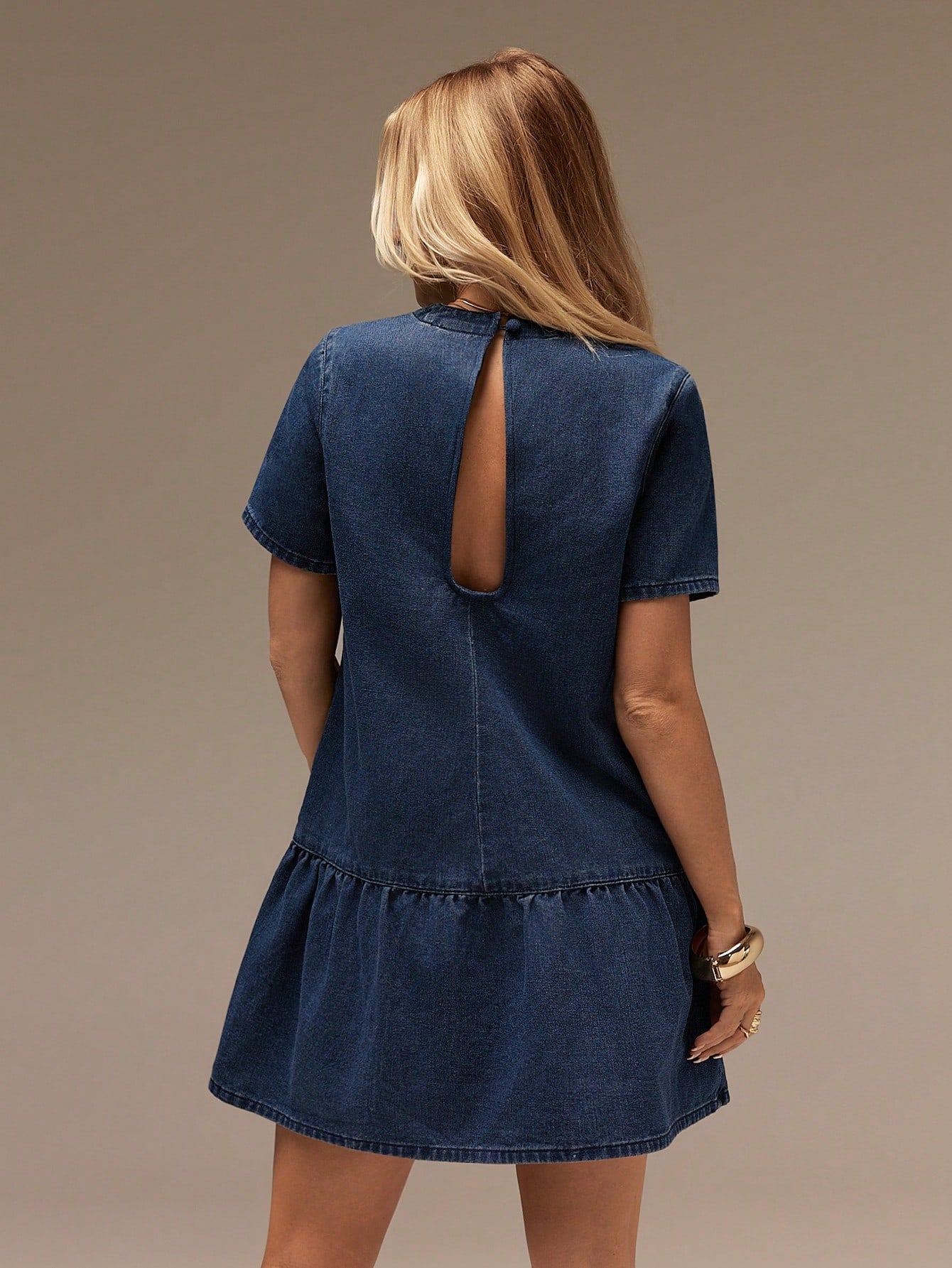 Women's Blue Denim Mini Shift Dress