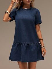 Women's Blue Denim Mini Shift Dress