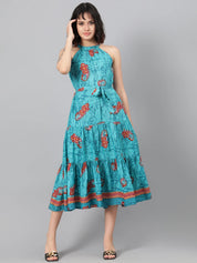 KOTTY Women's Sea Boat Neck Maxi Dress