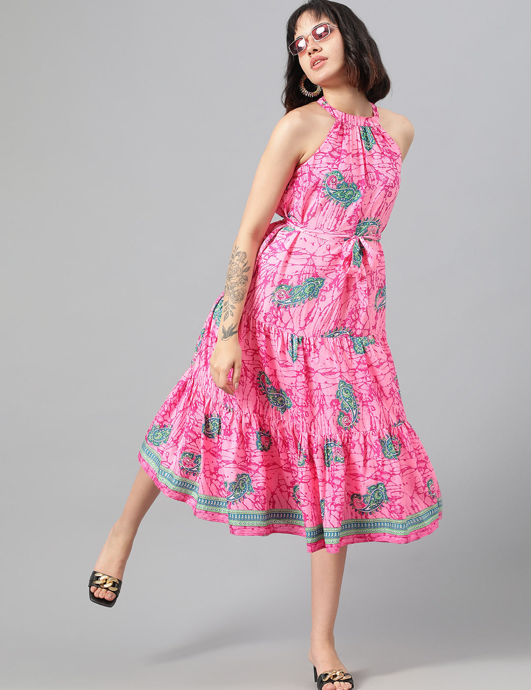KOTTY Women's Boat Neck Maxi Dress