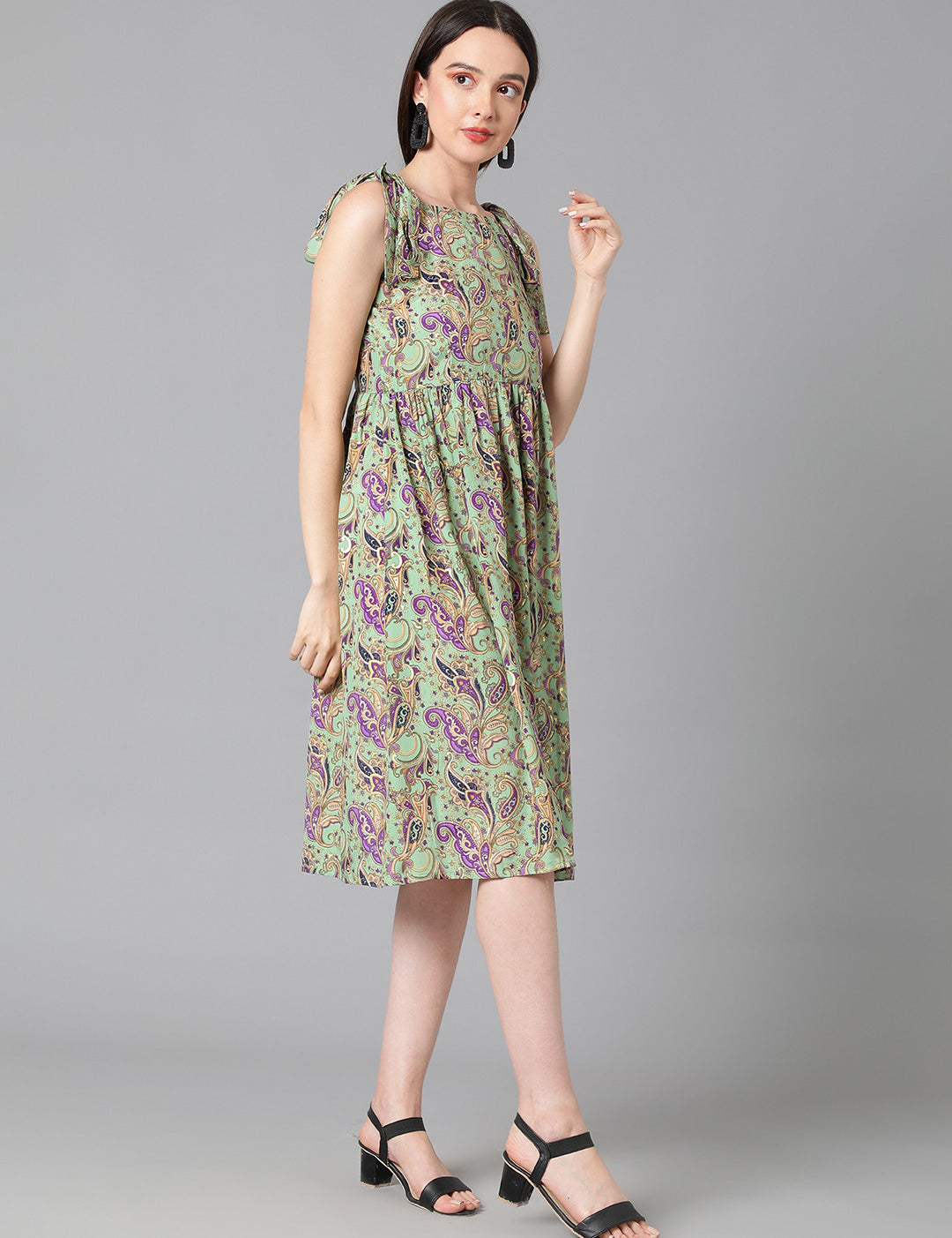 KOTTY Women's Shoulder Straps A-Line Midi Dress