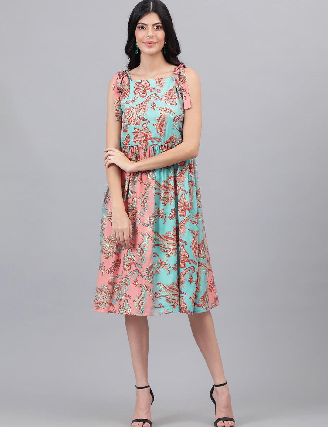 KOTTY Women's Shoulder Straps A-Line Midi Dress