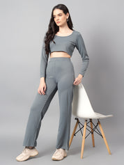 KOTTY Women Two Piece Dress Grey Above Knee/Mid Thigh Length Dress 