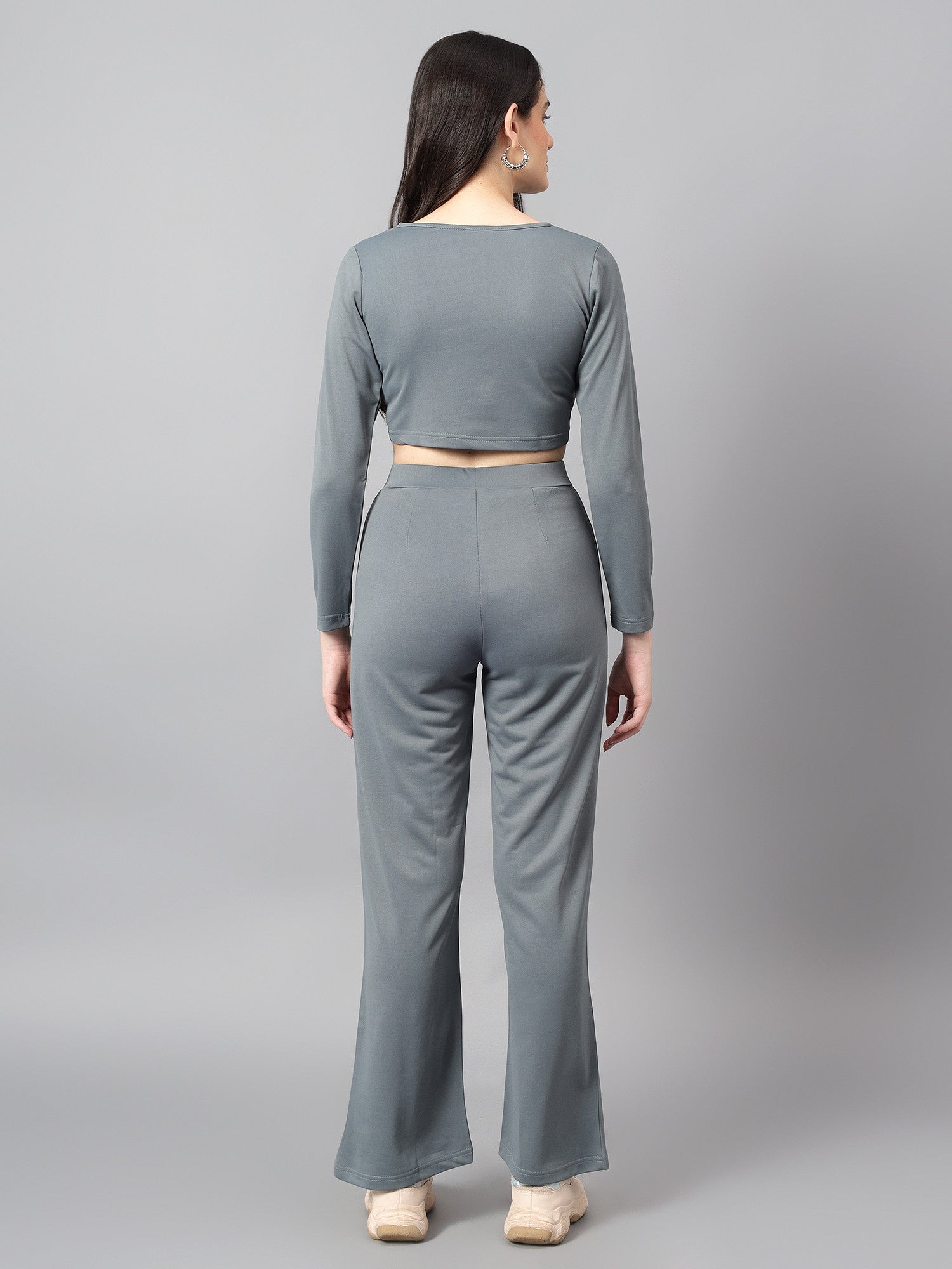 KOTTY Women Two Piece Dress Grey Above Knee/Mid Thigh Length Dress 