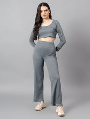 KOTTY Women Two Piece Dress Grey Above Knee/Mid Thigh Length Dress 