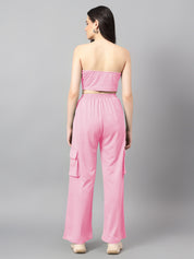 KOTTY Women Two Piece Dress Pink Maxi/Full Length Dress 