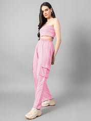 KOTTY Women Two Piece Dress Pink Maxi/Full Length Dress 