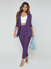 Purple Women’s Blazer Pants Co-Ord Set