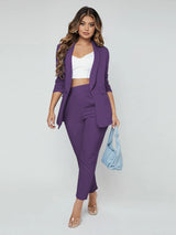 Purple Women’s Blazer Pants Co-Ord Set