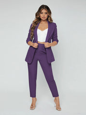 Purple Women’s Blazer Pants Co-Ord Set