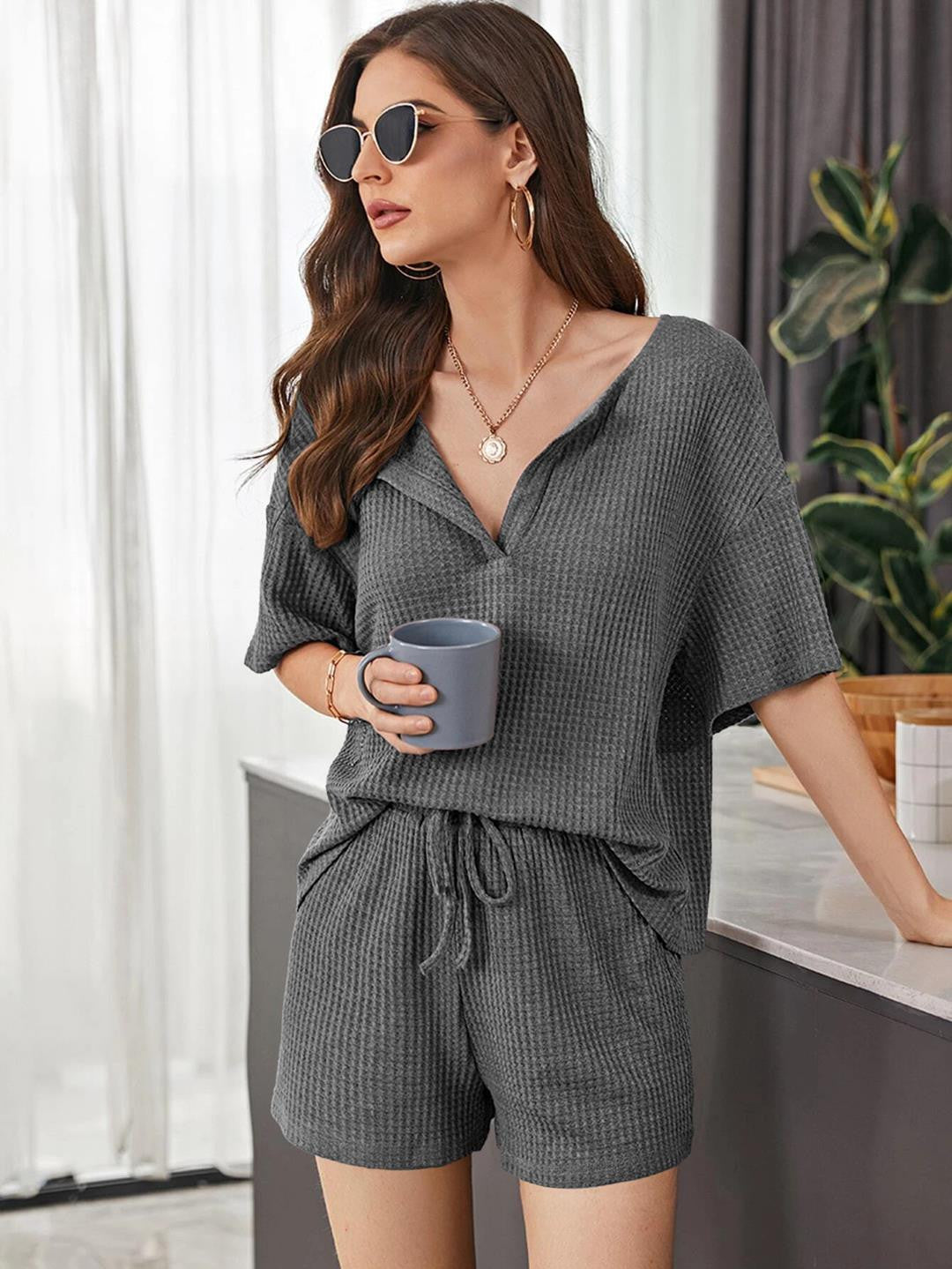 KOTTY Women Two Piece Dress Grey Mini/Short Dress 
