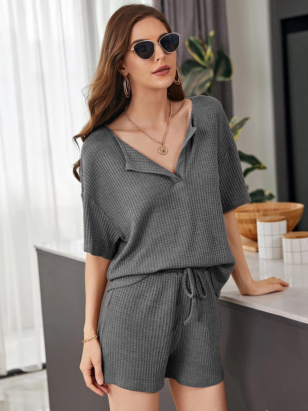 KOTTY Women Two Piece Dress Grey Mini/Short Dress 