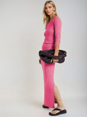 KOTTY Women Two Piece Dress Pink Ankle Length Dress 