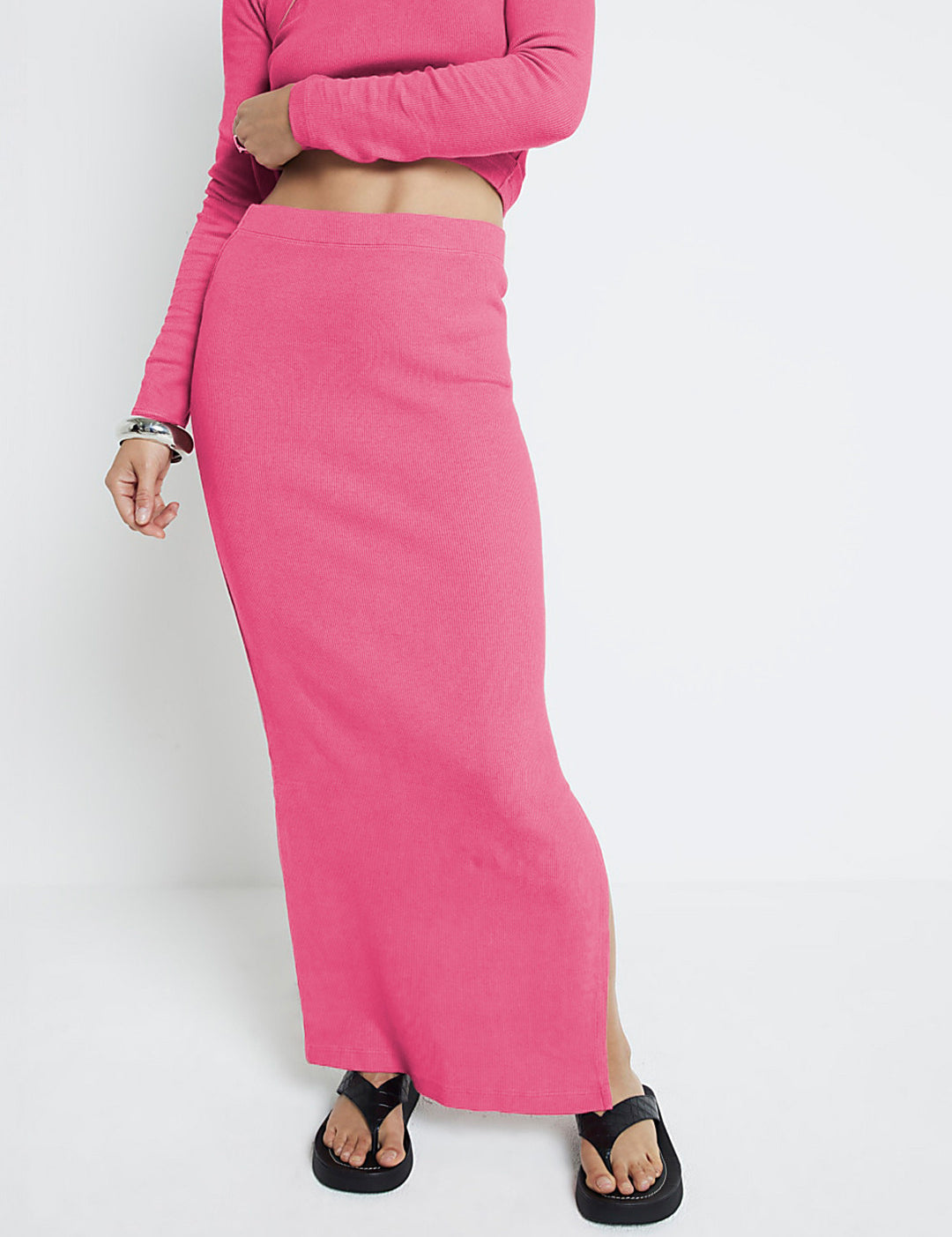 KOTTY Women Two Piece Dress Pink Ankle Length Dress 