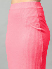 KOTTY Women Two Piece Dress Pink Below Knee Dress 