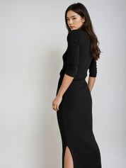 KOTTY Women Two Piece Dress Black Ankle Length Dress 