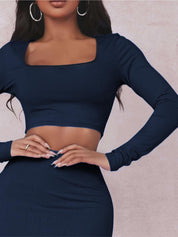KOTTY Women Two Piece Dress Blue Midi/Calf Length Dress 