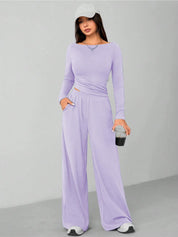 KOTTY Women Two Piece Dress Purple Maxi/Full Length Dress 