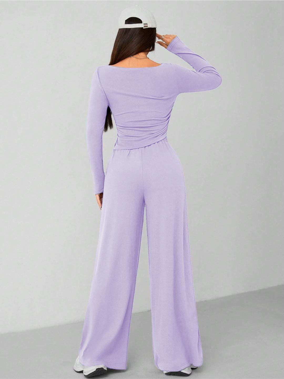 KOTTY Women Two Piece Dress Purple Maxi/Full Length Dress 