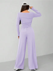 KOTTY Women Two Piece Dress Purple Maxi/Full Length Dress 