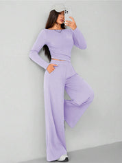 KOTTY Women Two Piece Dress Purple Maxi/Full Length Dress 
