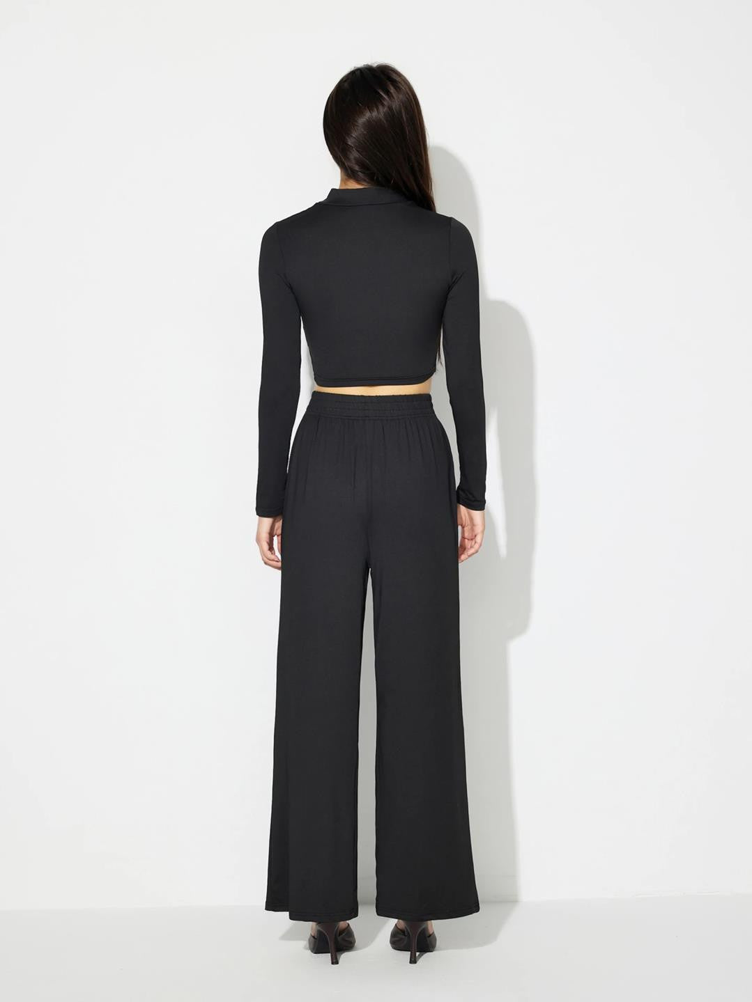 KOTTY Women Two Piece Dress Black Maxi/Full Length Dress 