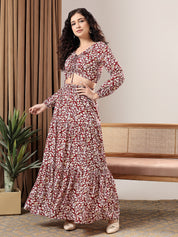 KOTTY Women Two Piece Dress Multicolor Maxi/Full Length Dress 