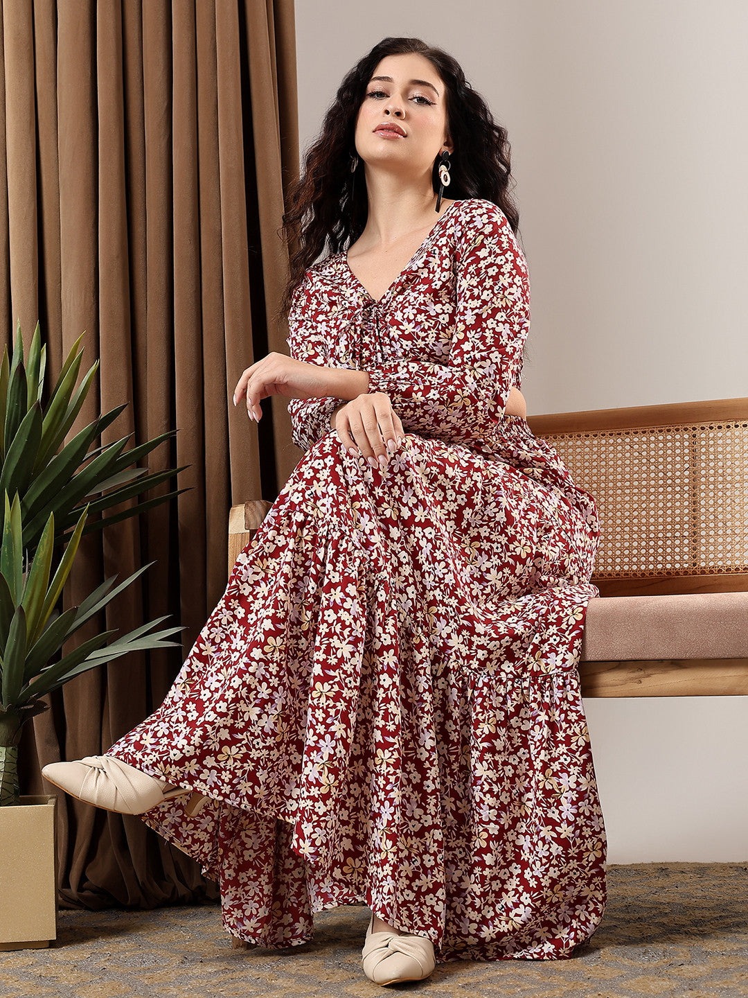KOTTY Women Two Piece Dress Multicolor Maxi/Full Length Dress 