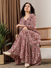 KOTTY Women Two Piece Dress Multicolor Maxi/Full Length Dress 