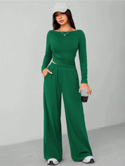 KOTTY Women Two Piece Dress Green Maxi/Full Length Dress 