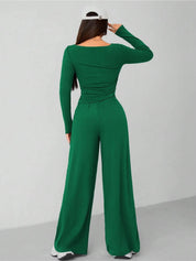KOTTY Women Two Piece Dress Green Maxi/Full Length Dress 