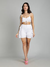 KOTTY Women Two Piece Dress White Above Knee/Mid Thigh Length Dress 