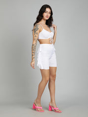 KOTTY Women Two Piece Dress White Above Knee/Mid Thigh Length Dress 