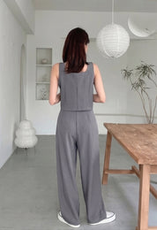 KOTTY Women Grey Co-ord Set Waistcoat Trousers