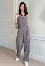 KOTTY Women Grey Co-ord Set Waistcoat Trousers