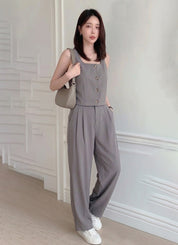 KOTTY Women Grey Co-ord Set Waistcoat Trousers