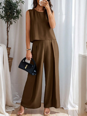 Women Brown Ribbed Top and Skirt Co-ord Set