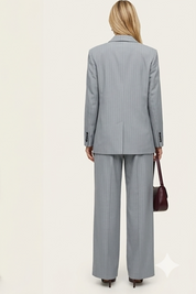 Women Grey Ribbed Top and Skirt Set