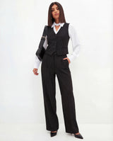 KOTTY Women Pinstripe Waistcoat Trousers Co-ord Set