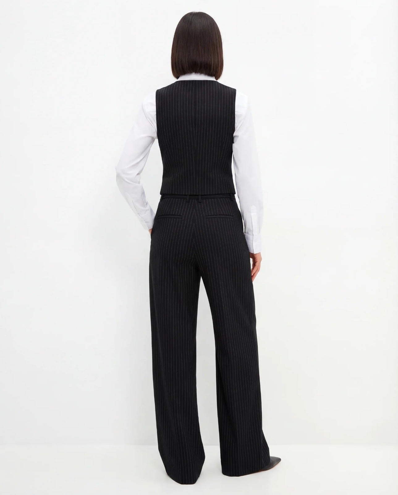 KOTTY Women Pinstripe Waistcoat Trousers Co-ord Set