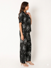 KOTTY Women Black Floral Print Co-ord Set
