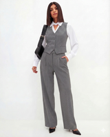 Grey Pinstripe Vest & Trouser Co-ord Set