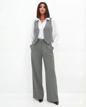 Grey Pinstripe Vest & Trouser Co-ord Set