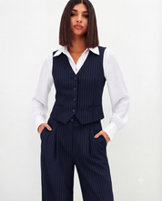 Blue Pinstripe Vest & Trouser Co-ord Set