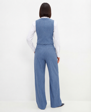 Blue Pinstripe Vest & Trouser Co-ord Set