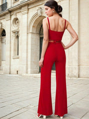 KOTTY Women Two Piece Dress Red Maxi/Full Length Dress 