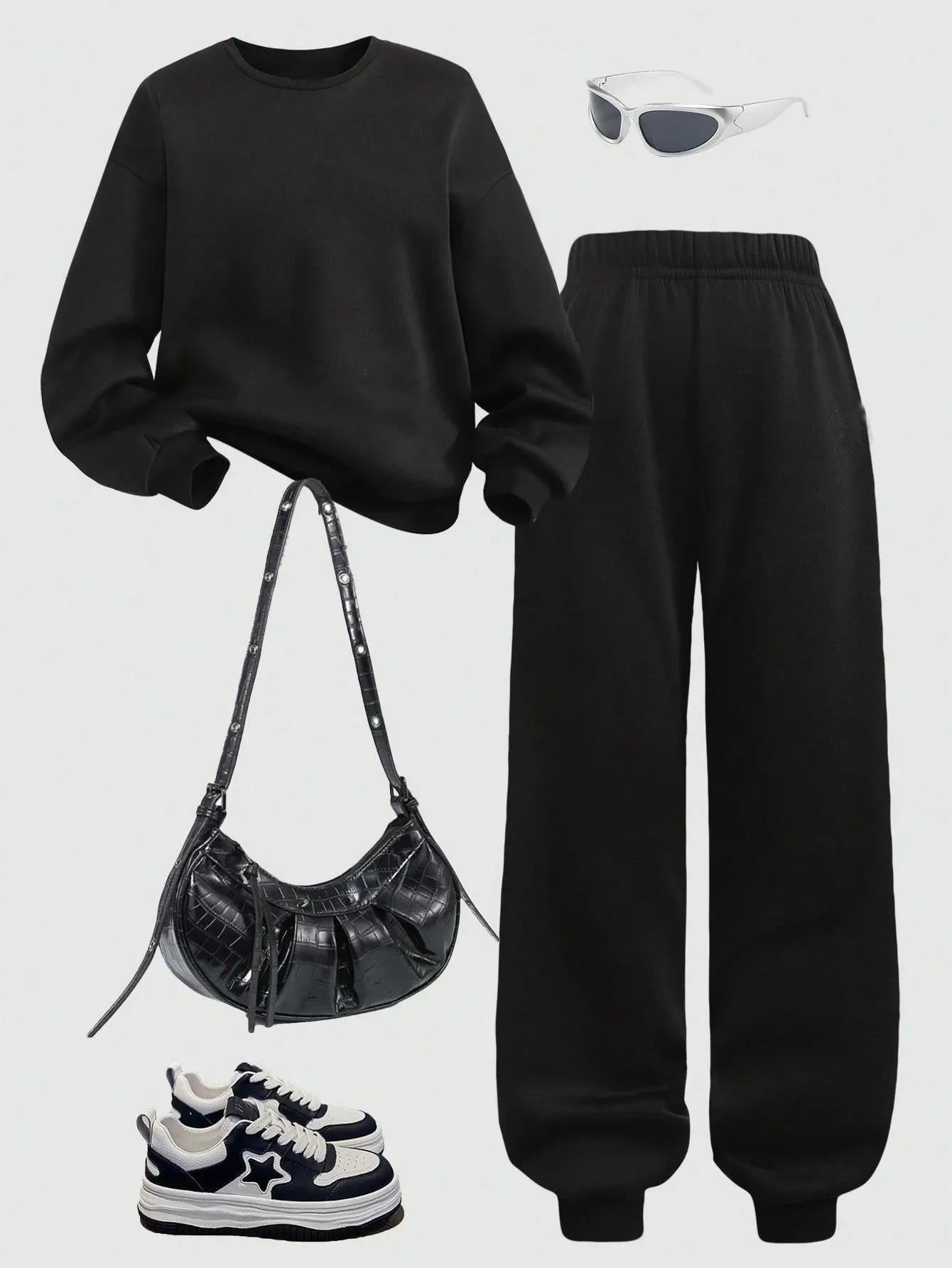 KOTTY Women‚Äôs Black Cropped Sweatshirt