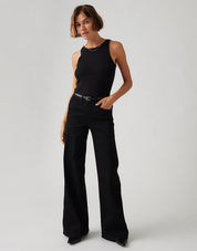 Women's Wide Leg Black Denim jeans