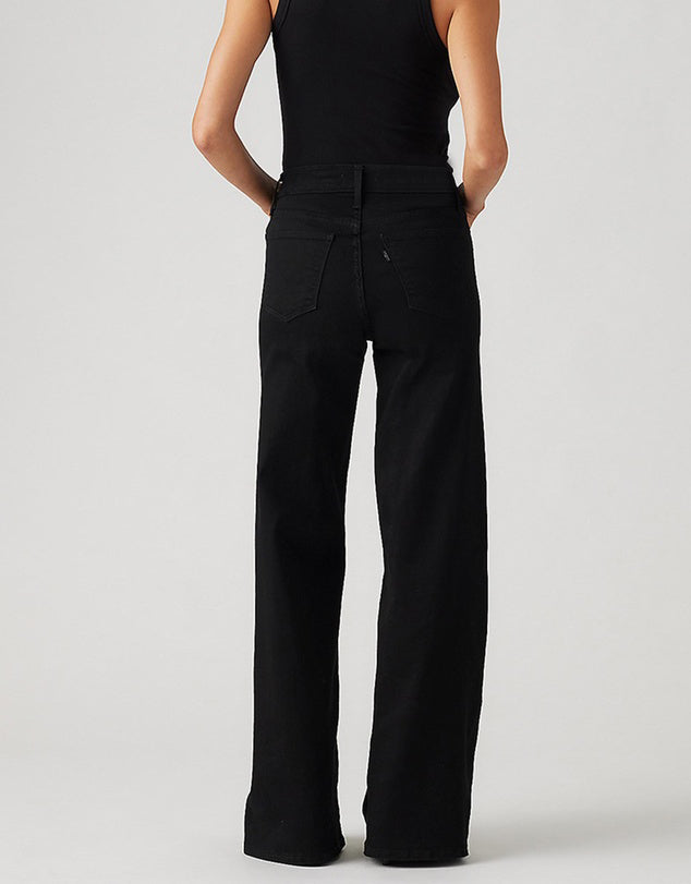 Women's Wide Leg Black Denim jeans