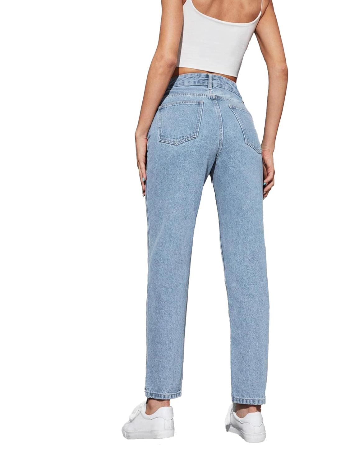 KOTTY Women High Rise Cotton Lycra Blend Ankle Length Jeans Sky Blue